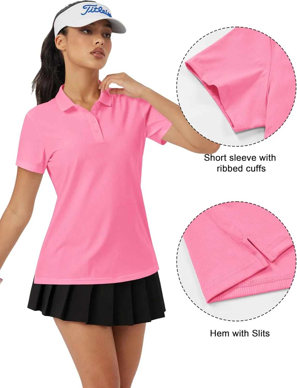 MAGCOMSEN Women's Golf Polo Shirts Short Sleeve Collared Quick-Dry Moisture Wicking T-Shirt Workout Athletic Tennis Tops