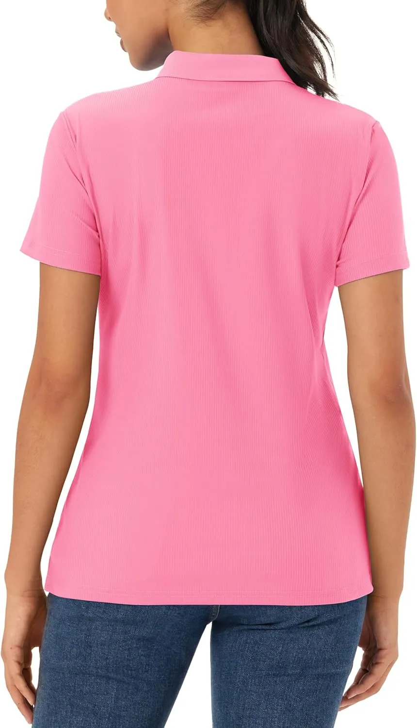 MAGCOMSEN Women's Golf Polo Shirts Short Sleeve Collared Quick-Dry Moisture Wicking T-Shirt Workout Athletic Tennis Tops