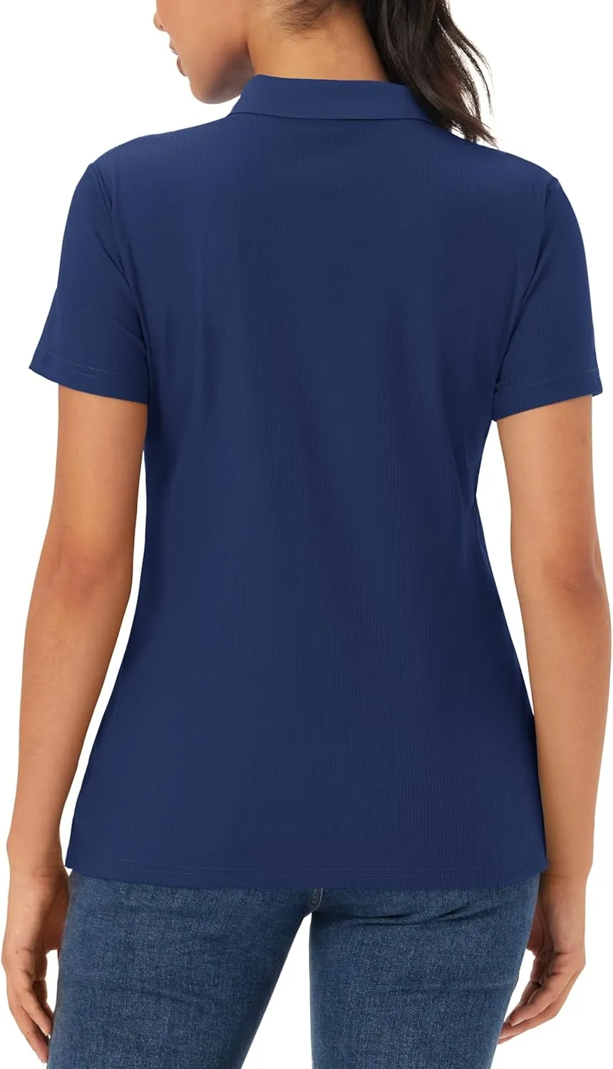 MAGCOMSEN Women's Golf Polo Shirts Short Sleeve Collared Quick-Dry Moisture Wicking T-Shirt Workout Athletic Tennis Tops