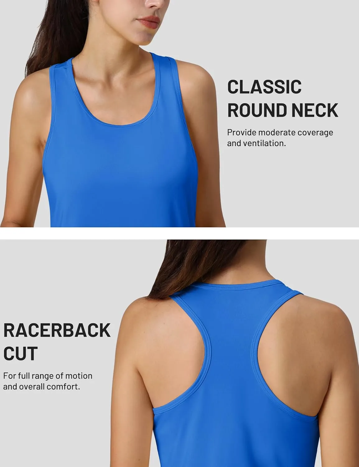 MAGCOMSEN Women's Sleeveless Workout Tank Tops UPF 80  Racerback Shirts Quick Dry UV Protection Athletic Gym Summer Tops