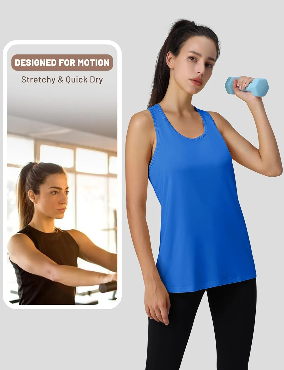 MAGCOMSEN Women's Sleeveless Workout Tank Tops UPF 80  Racerback Shirts Quick Dry UV Protection Athletic Gym Summer Tops
