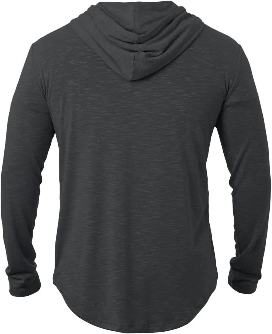 MANSDOUR Men's Athletic Hooded Shirts Long Sleeve Workout Sport Hoodie Casual Running T Shirt Quick Dry Pullover Top