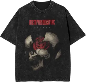 Memphis Music May Band Fire Vintage Oversized T Shirt Summer O-Neck Short Sleeves Shirts for Mens Womens