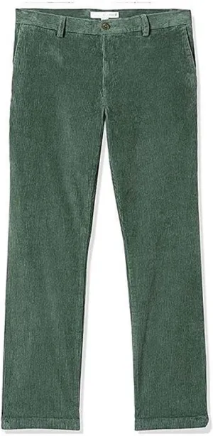 Mens Corduroy Pants Casual Flat Front Straight Leg Trousers Fall Winter Oversized Loose Fit Dress Pants with Pockets