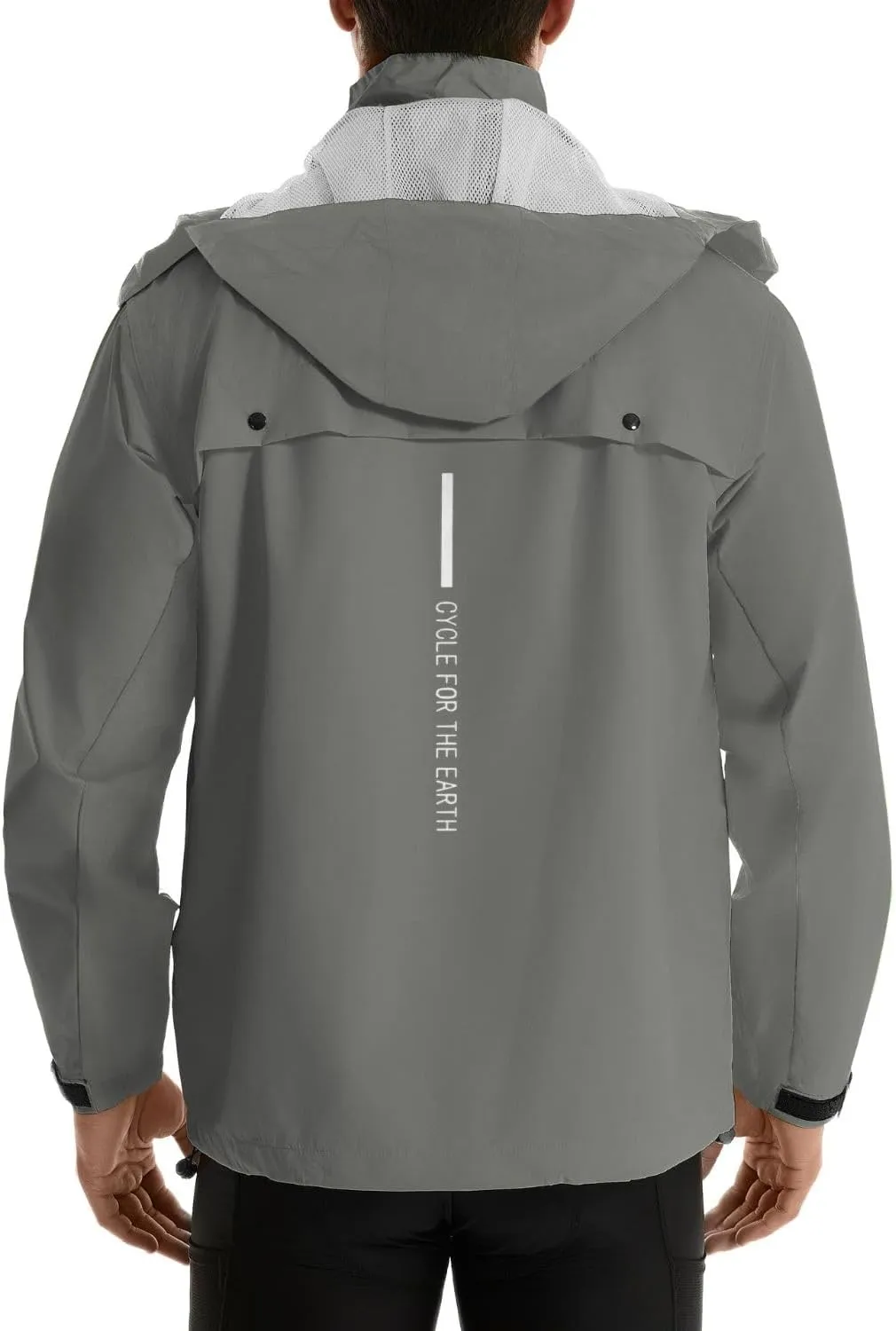 Mens Cycling Jacket,Windbreaker Lightweight Packable Rain Jacket with Pockets and Reflective Strips Raincoat