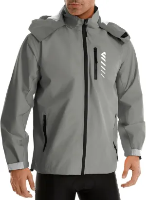 Mens Cycling Jacket,Windbreaker Lightweight Packable Rain Jacket with Pockets and Reflective Strips Raincoat