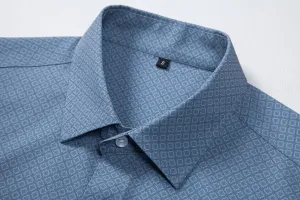 Mens Printed Dress Shirts 4-Way Stretch Long Sleeve Wrinkle Free Floral Casual Button Down Shirt