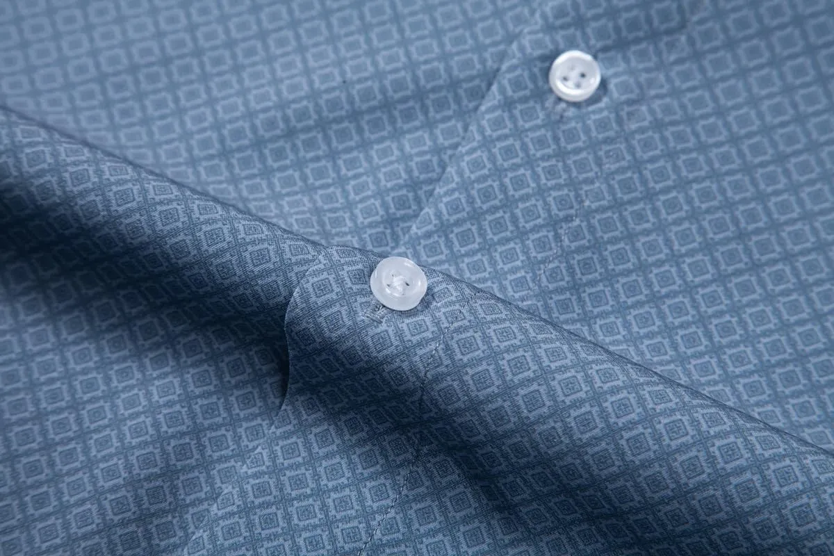 Mens Printed Dress Shirts 4-Way Stretch Long Sleeve Wrinkle Free Floral Casual Button Down Shirt