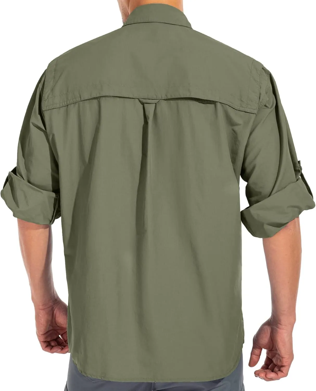 Men's Sun Protection Hiking Fishing Safari Shirt Long Sleeve Outdoor Cool Quick Dry Cargo Shirts
