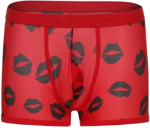 Mens Underwear Men's Sexy Mesh Underwear Hot Lip Transparent Lingerie Boxer Briefs Valentine's Day Men's Underwear