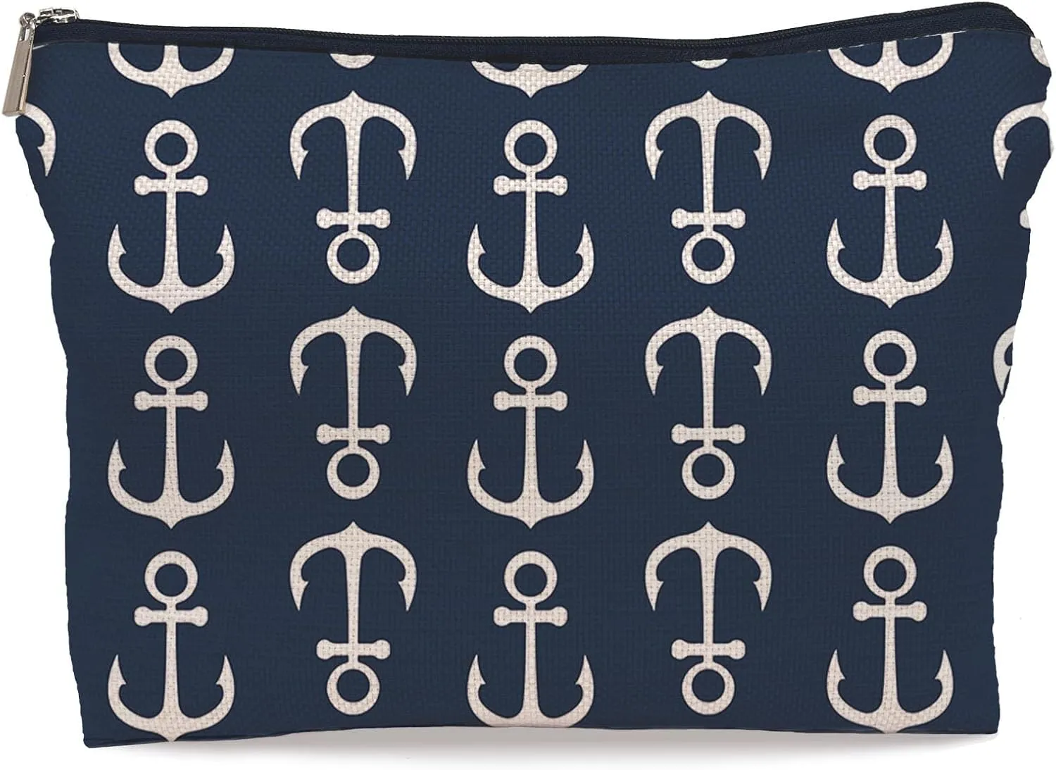 Nautical Anchor Makeup Bag,Nautical Coastal Sailing Sailboat Anchor Navy Cosmetic Makeup Bag for Women Girls,Gifts For Sea Lovers Sailors Women Girls