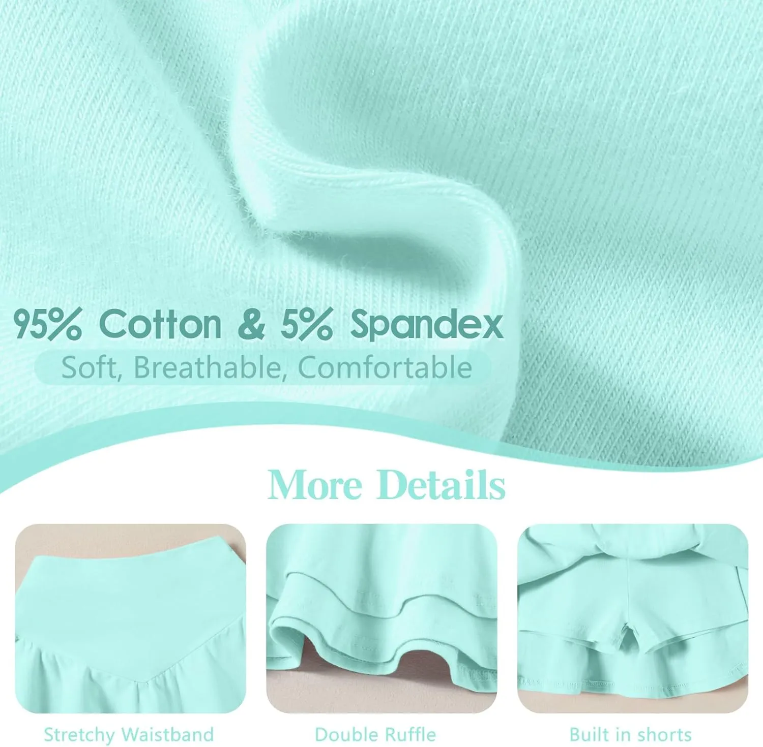 Neutocd Toddler Baby Girls Skirts Skorts Layered Ruffle Flared Elastic Waist Casual Pleated School Skater Skirts for Kids