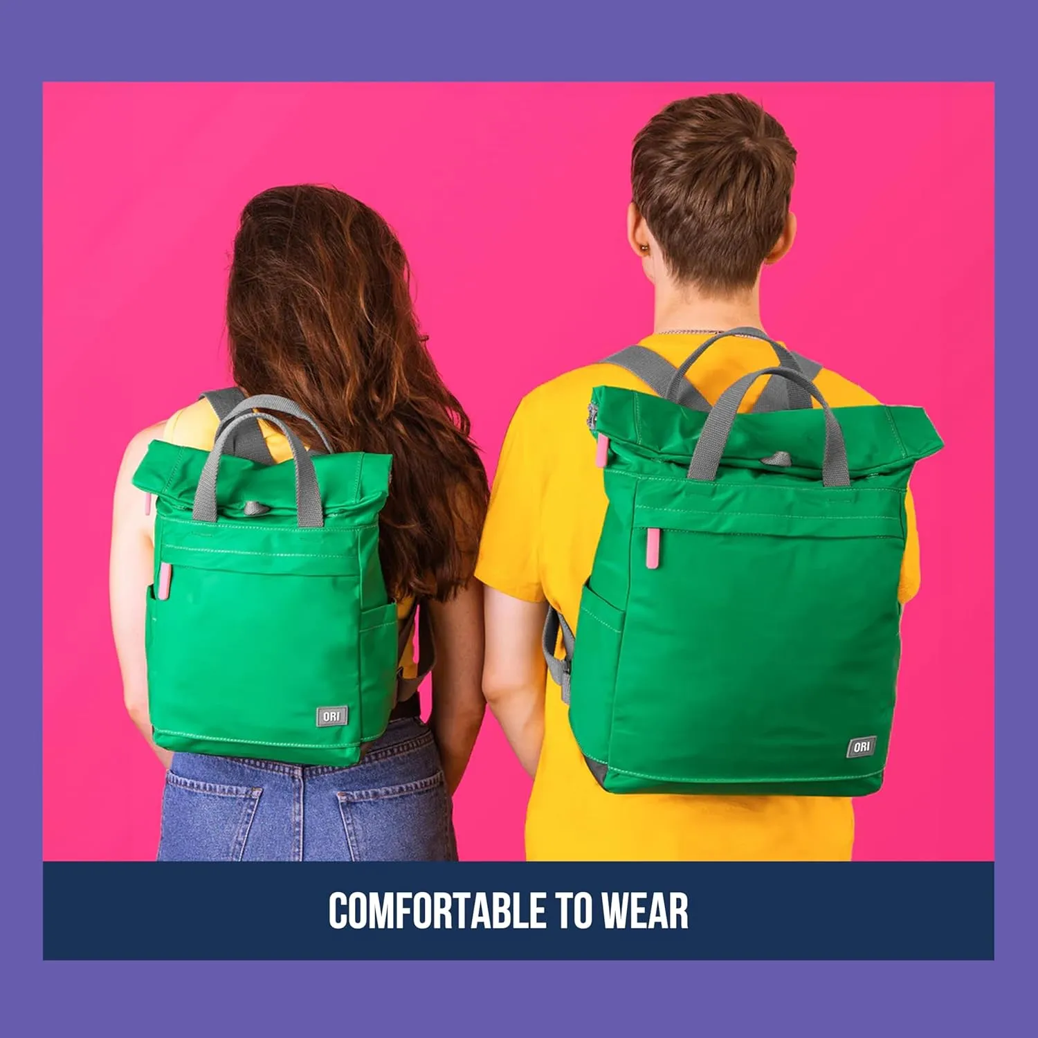 ORI LONDON Rolltop Backpack - Large Travel Backpack with Lots of Pockets for Men & Women - The Finchley, Teal