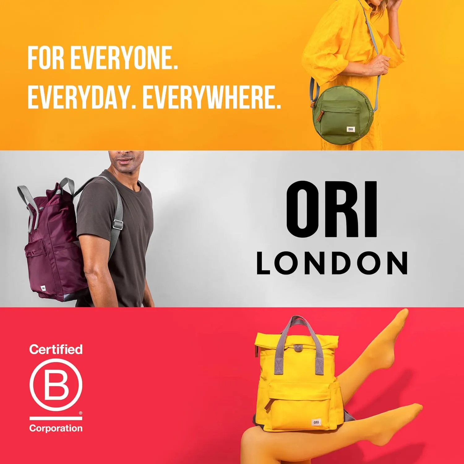 ORI LONDON Rolltop Backpack - Large Travel Backpack with Lots of Pockets for Men & Women - The Finchley, Teal