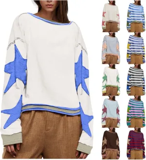 Oversized Graphic Sweatshirt for Women Vintage Crewneck Pullover Tops Long Sleeve Casual Fall Clothes Y2k Outfits