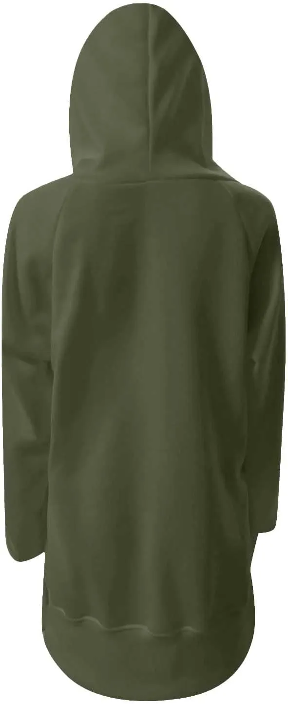 Oversized Hoodie Dress for Women Casual Warm Drawstring Long Sweatshirt with Pocket Fashion Split Hem Long Sleeve Hoodies