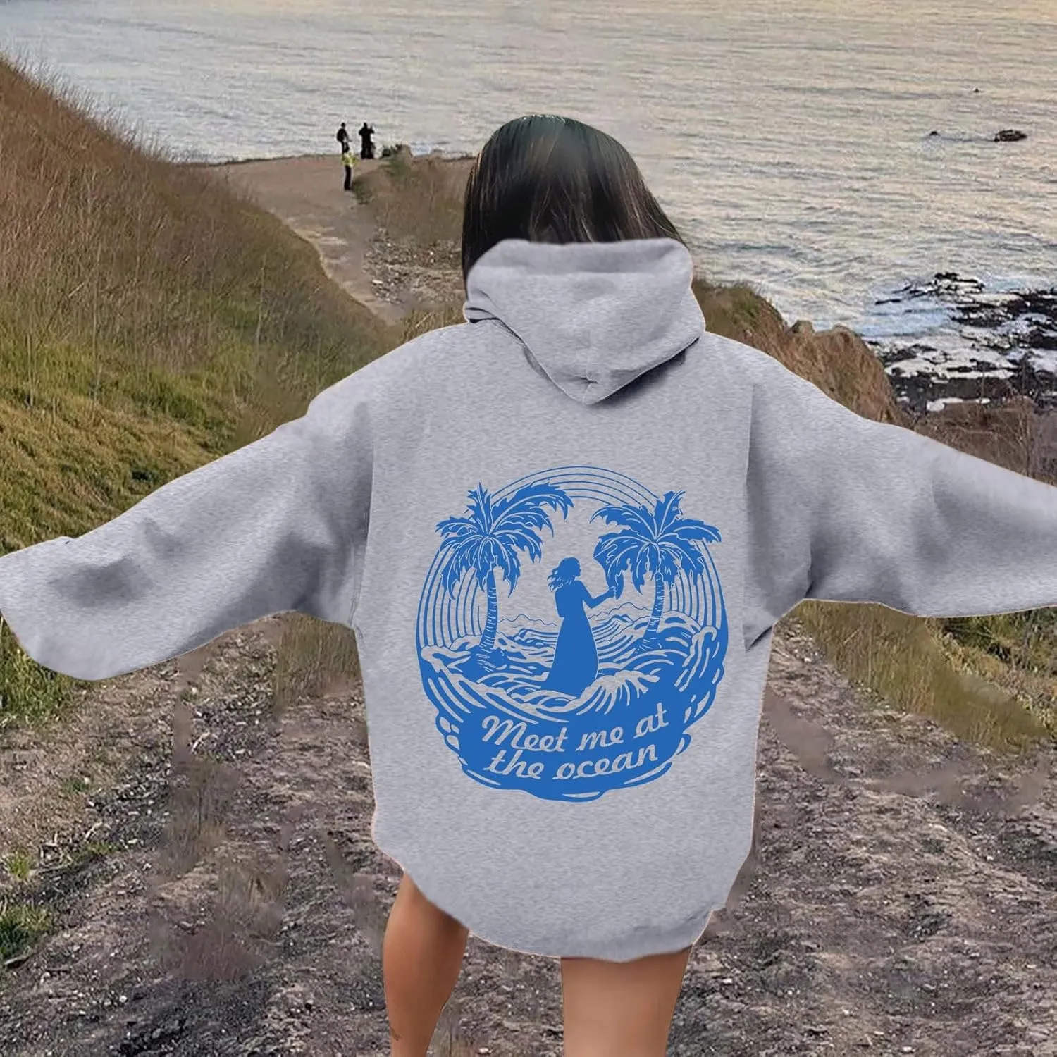 Oversized Sweatshirt for Women Oversized Pullover for Women Hoodies for Women Letter Print Hoodies Long Sleeved