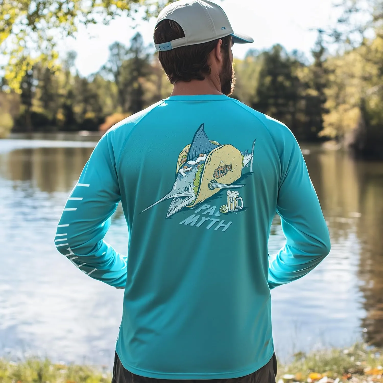 Palmyth Fishing Shirts for Men Long Sleeve UPF 50  Sun Protection UV T Shirt Tee