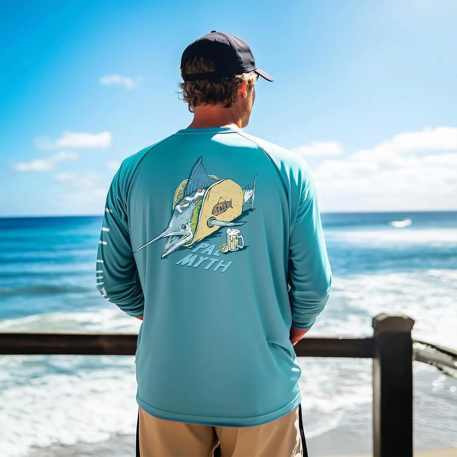 Palmyth Fishing Shirts for Men Long Sleeve UPF 50  Sun Protection UV T Shirt Tee