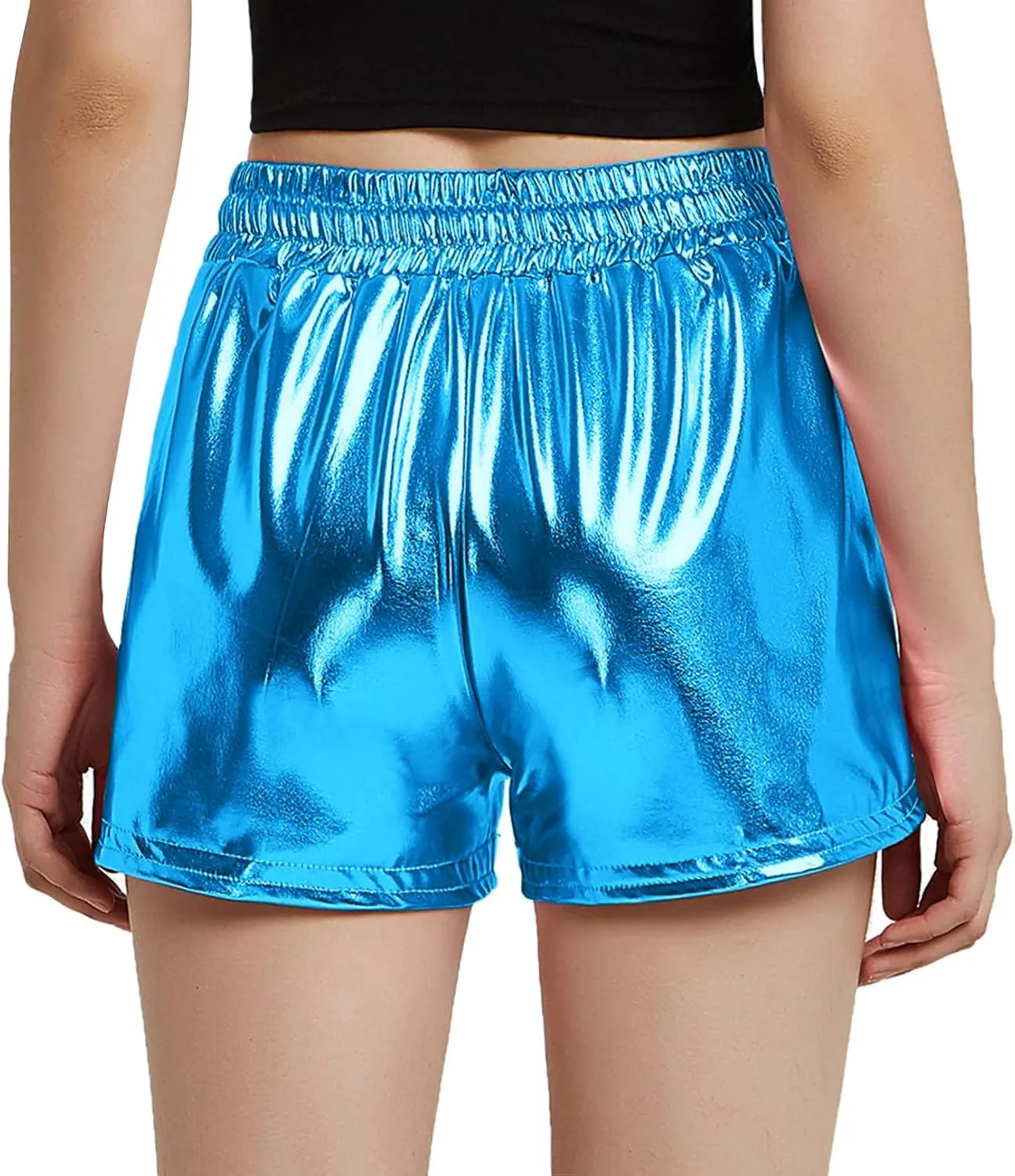 Perfashion Women's Metallic Shorts Summer Sparkly Hot Outfit Shiny Short Pants