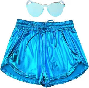 Perfashion Women's Metallic Shorts Summer Sparkly Hot Outfit Shiny Short Pants
