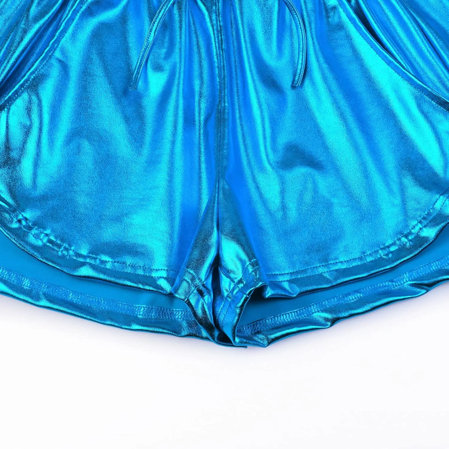 Perfashion Women's Metallic Shorts Summer Sparkly Hot Outfit Shiny Short Pants