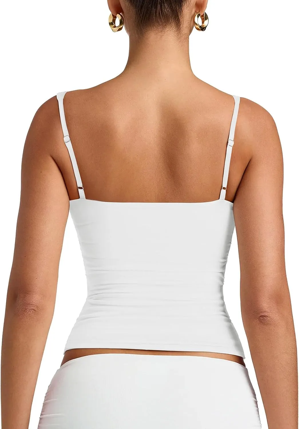 PINKMSTYLE Womens Sexy V Neck Cami Top Sleeveless Double Lined Tank Tops Going Out Y2K Spaghetti Strap Crop Tops 2025