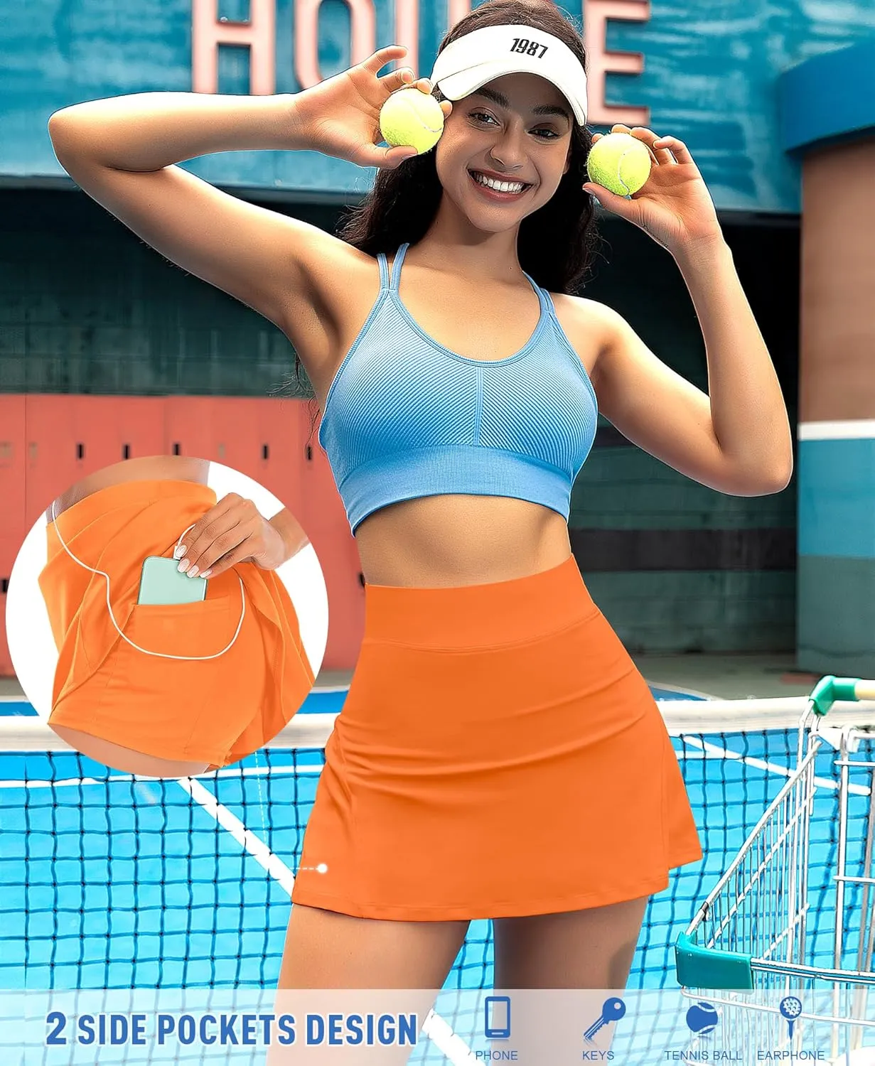 Pleated Tennis Skirts for Women High Waisted Athletic Golf Skorts with Pockets Shorts Running Workout Clothes