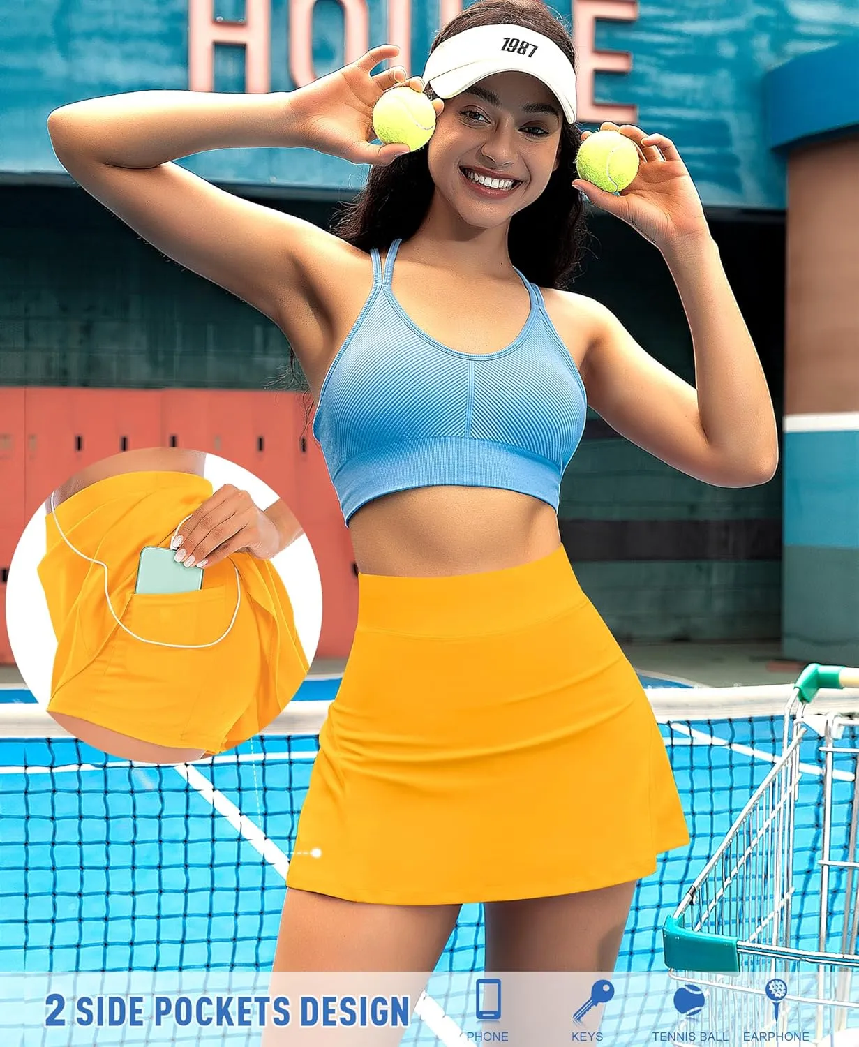 Pleated Tennis Skirts for Women High Waisted Athletic Golf Skorts with Pockets Shorts Running Workout Clothes