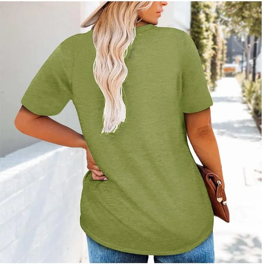 Plus Size T Shirts Women Mama Flower Graphic Printed Tops Short Sleeve Round Neck Casual Loose Fit Tee Tunic