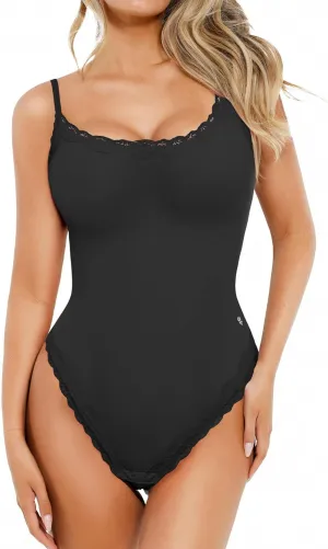Popilush Lace Body Suits Women - Spaghetti Strap Tank Top Square Neck Camisole Cute Going Out Tops Bodysuit Concert Outfits