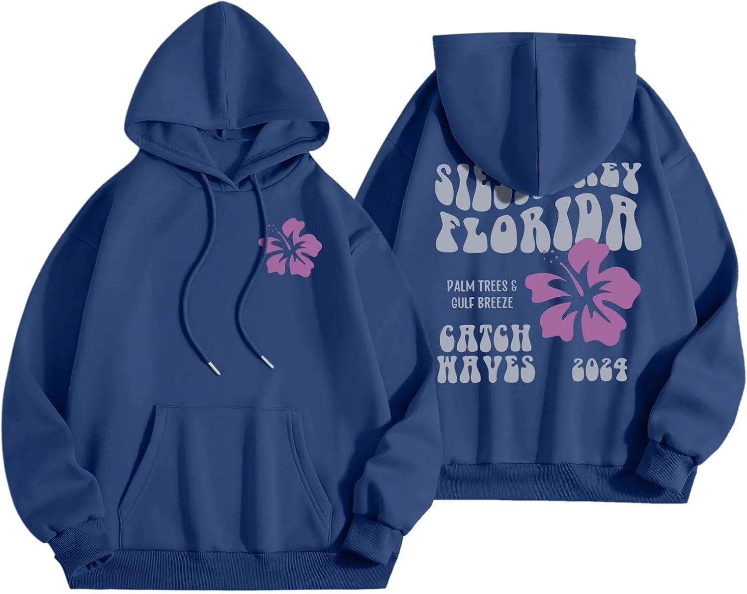 Preppy Clothes Womens Pink pom Puff Hoodie Y2K Preppy Oversized Sweatshirt for Teen Girls Long Sleeve Drawstring Pullover Hoodies GZ24-Navy Medium