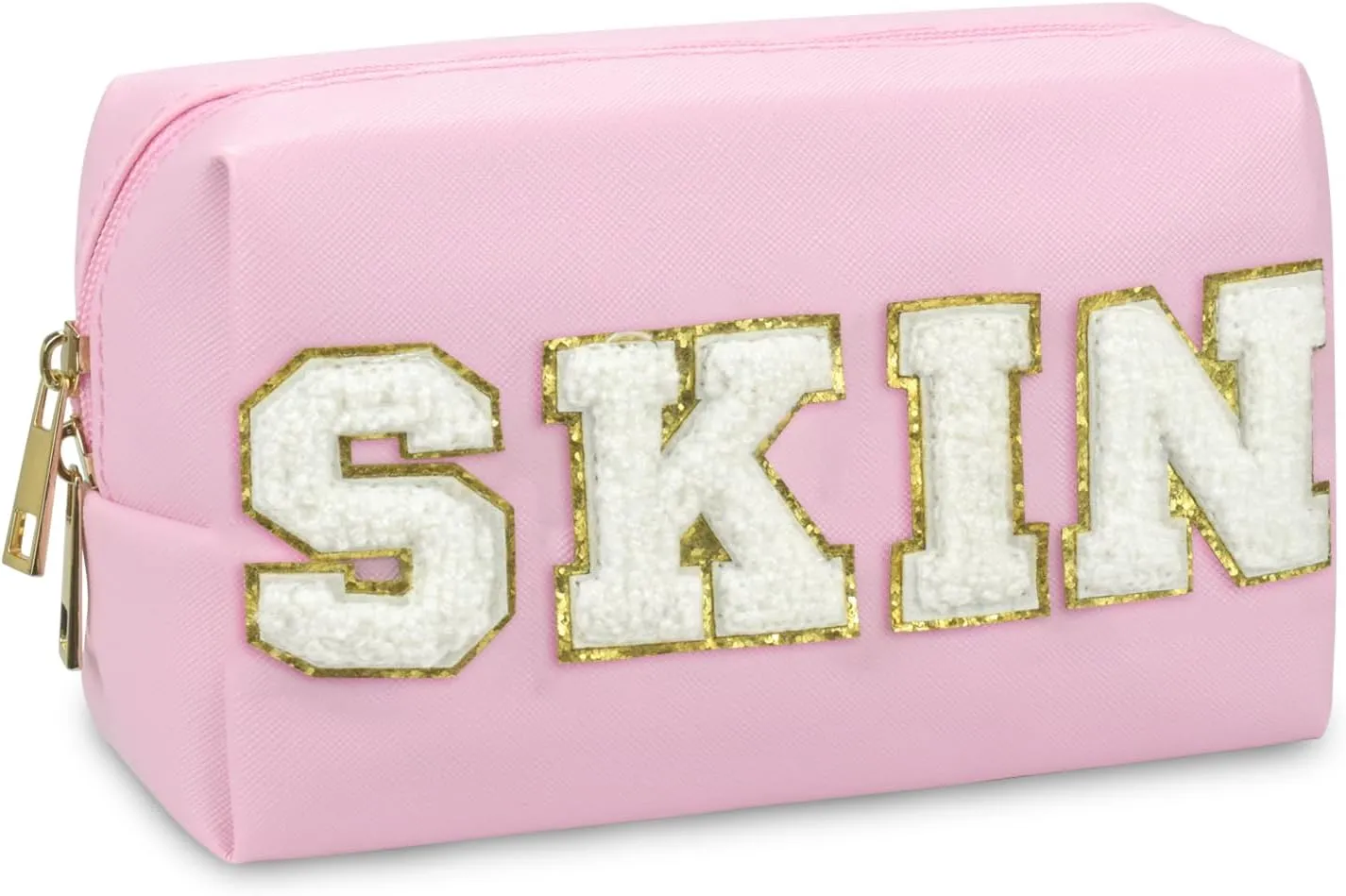 Preppy Makeup Bag,Skincare Bag,PU Leather Portable Waterproof Preppy Stuff for Travel Toiletry Bag,Makeup Bag for Girls Women