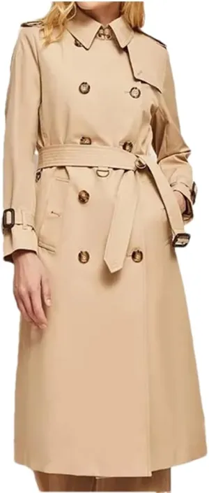 Pulcykp Women's Loose Lapel Trench Coat Casual Midi Length Double Breasted Windbreaker Tops