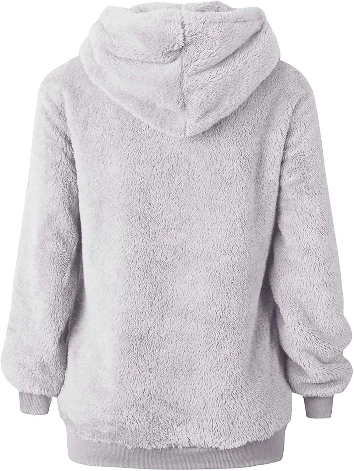 Quarter Zip Hoodies for Women Long Fleece Plus Size Drawstring Sweatshirt Solid Color Casual Winter Pocket Pullover