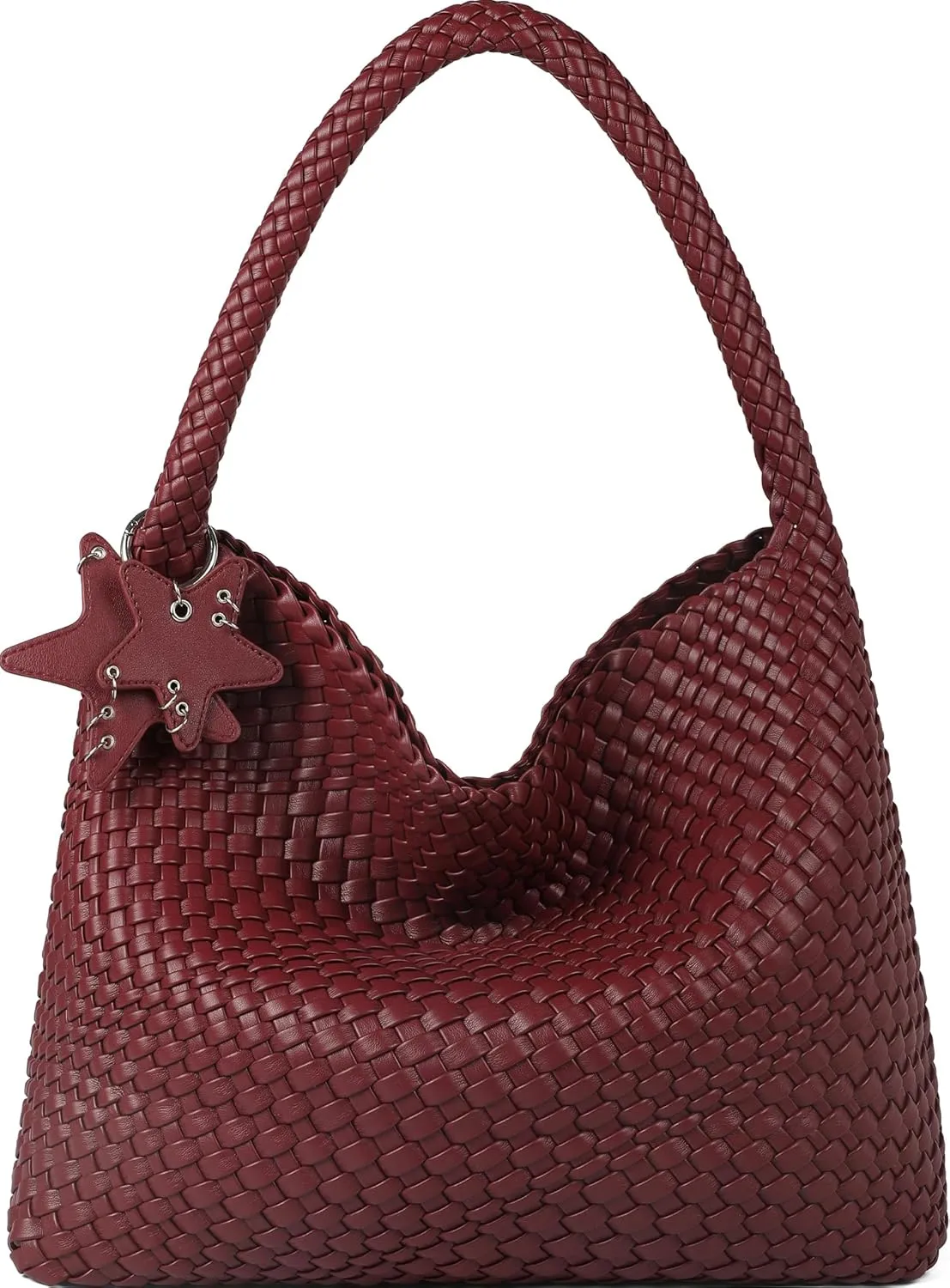 Queenoris Fashion Woven Purse for Women Top-handle Shoulder Bag Soft Summer Hobo Tote Bag