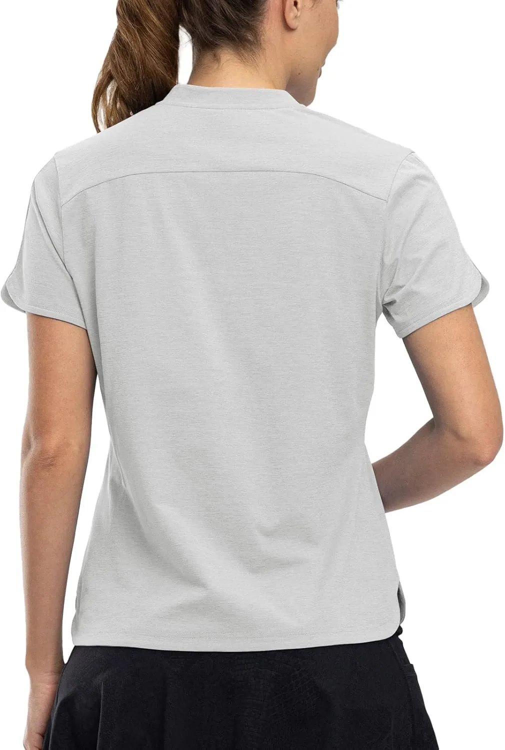 Rdruko Women's Golf Shirts Short Sleeve Dry Fit V Neck Tennis Tops Moisture Wicking Athletic Workout Polo Shirts UPF 50 