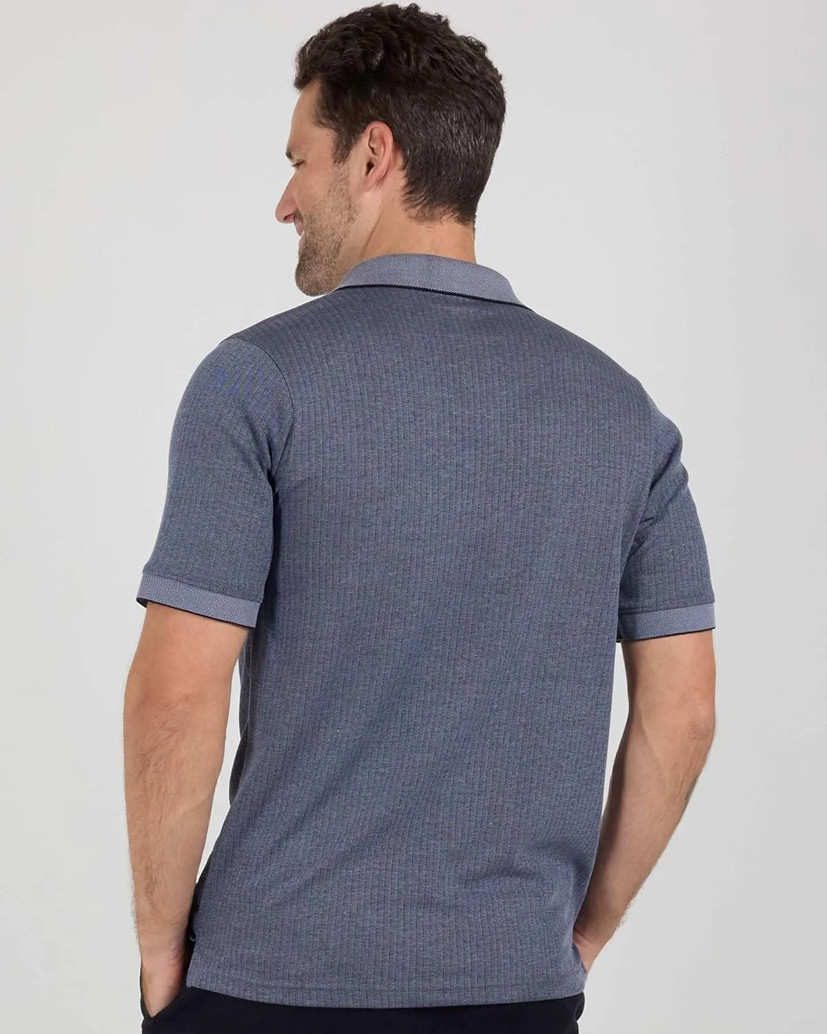 Real Essentials 3 Pack: Men's Regular-Fit Ribbed Polo Shirt with Pocket (Available in Big & Tall)