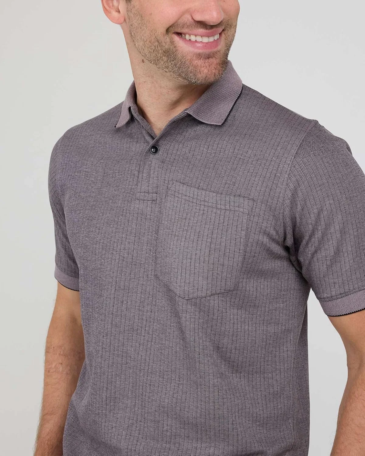 Real Essentials 3 Pack: Men's Regular-Fit Ribbed Polo Shirt with Pocket (Available in Big & Tall)