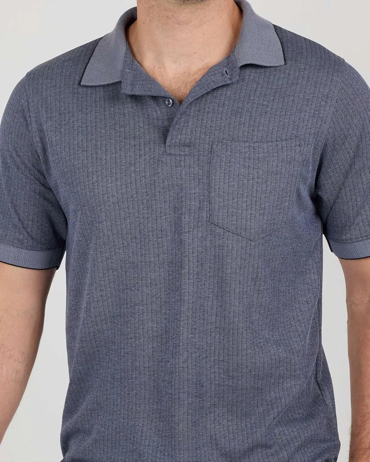 Real Essentials 3 Pack: Men's Regular-Fit Ribbed Polo Shirt with Pocket (Available in Big & Tall)