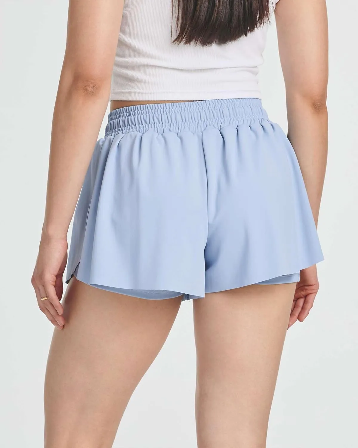 Real Essentials 4 Pack: Womens Flowy Dry Fit Running Short - Gym Yoga Workout Summer Shorts (Available in Plus Size)