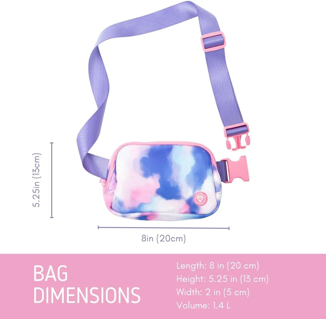 Rubina Anywhere Belt Bag | Crossbody Bag for Women | Unisex Hip Waist Pack for Hiking, Workout, Running, Traveling, Festivals | Chest Bag | Adjustable Strap | Cotton Candy