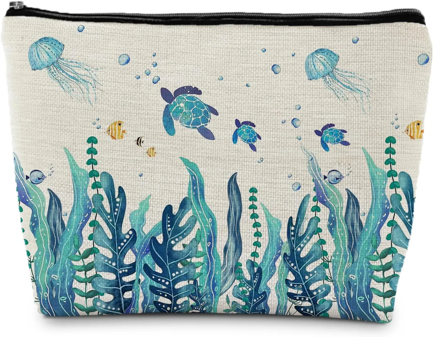 Sea Turtle Gifts Makeup Bag, Turtle Gifts for Women, Turtle Cosmetic Bag, Coastal Beach Makeup Bag, Ocean Makeup Pouch