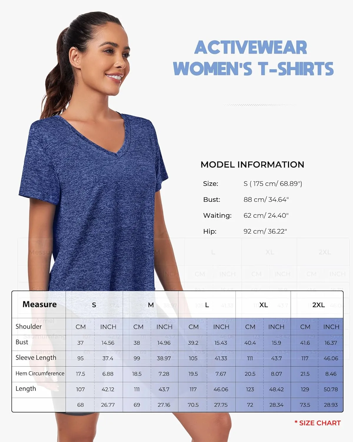Short Sleeve Workout Shirts Women Loose Fit, V-Neck Women Exercise T-Shirt Workout Top, Dry Fit Yoga Gym Sport Tops