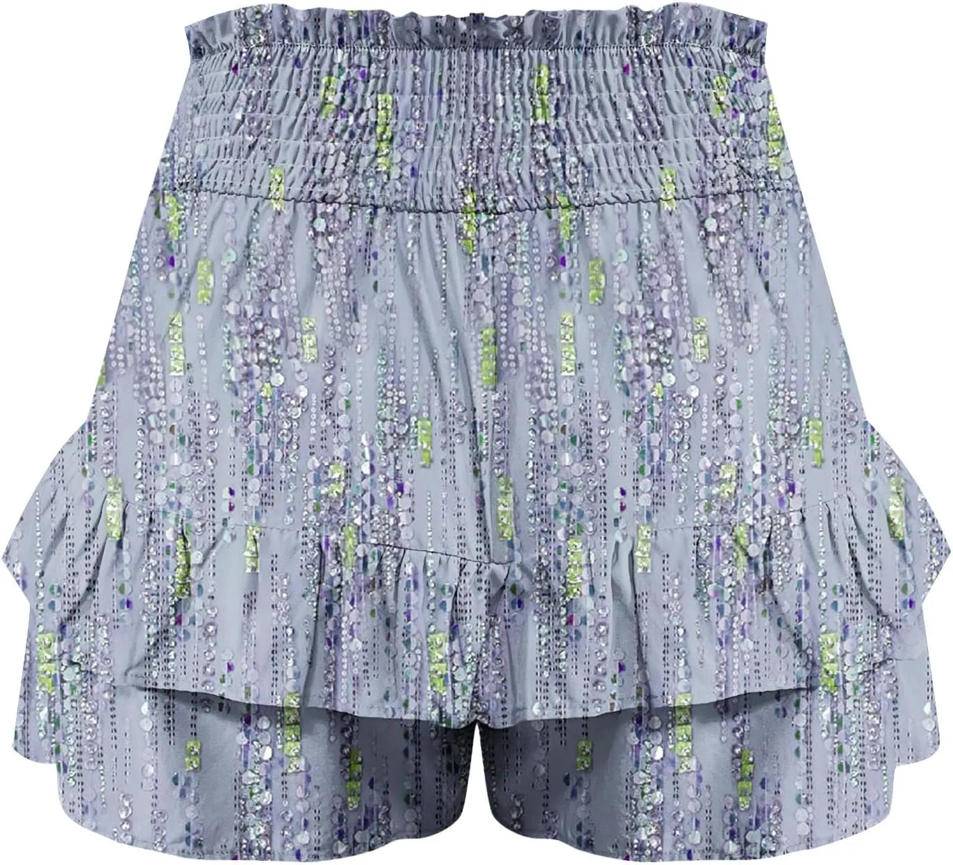 Shorts for Women High Waisted Floral Ruffled Flowy Skorts Flared Mini Skirts Teen Gilrs Summer Casual Clothes