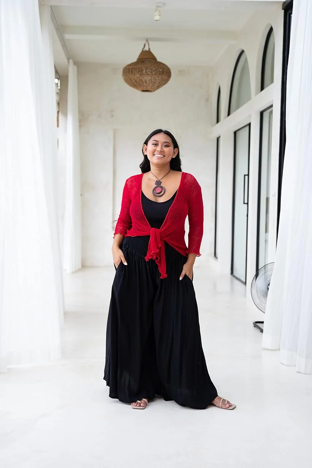 SHU-SHI Womens Plus Size Sheer Shrug Tie Top Open Front Cardigan Lightweight Knit Bolero XL 2X 3X 4X