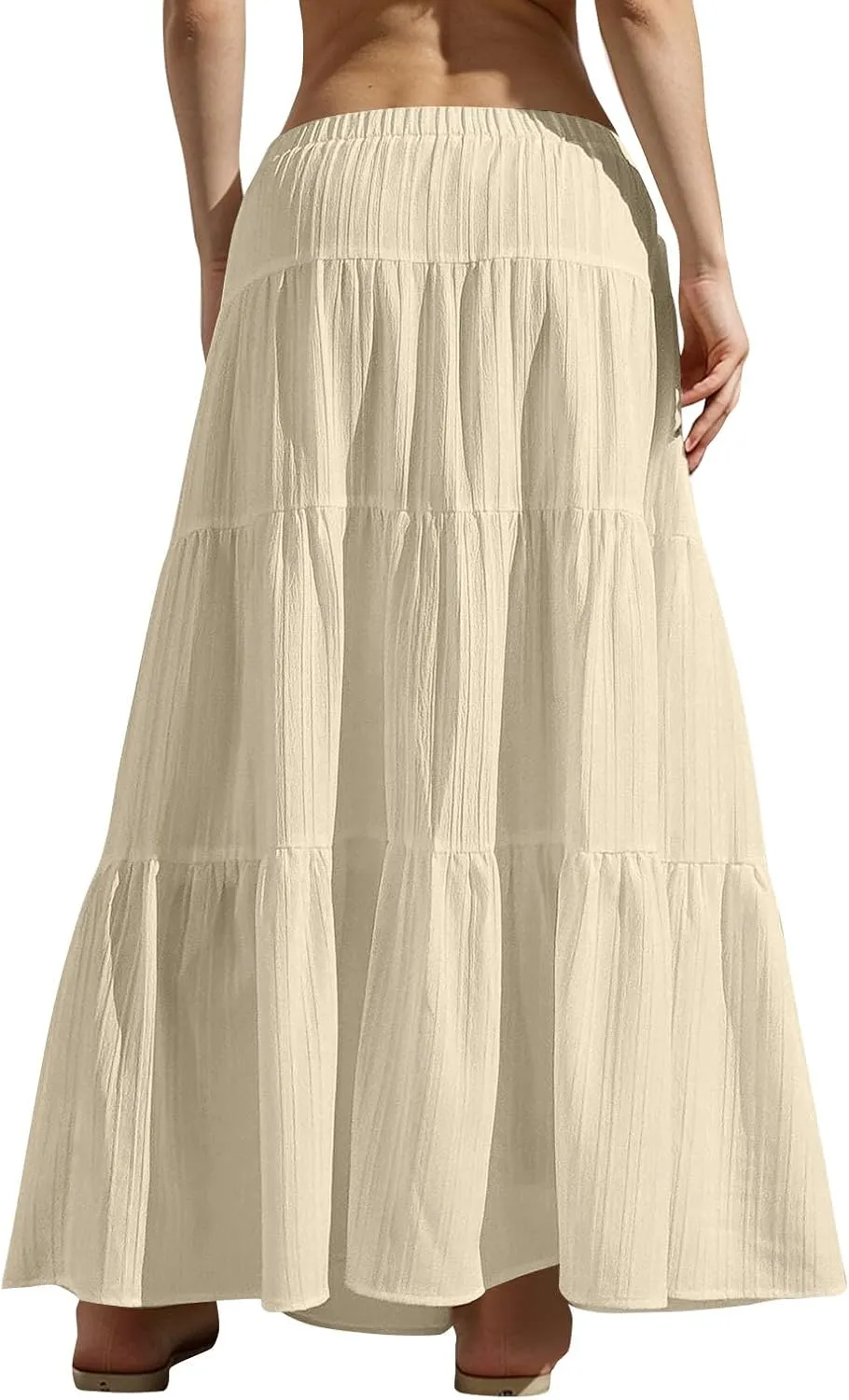 Skirt for Women Maxi Long Bodycon Vacation Boho Pleated Low Rise Basic Skirts Women 2025