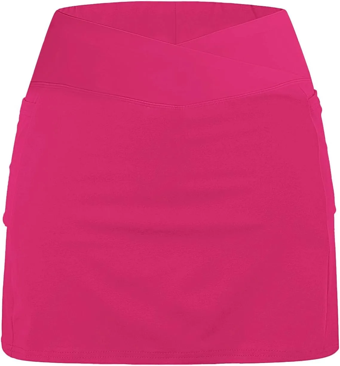 Skorts for Woman Crossover High Waisted Tennis Skirts with Shorts Tummy Control Athletic Workout Skirt with Pocket