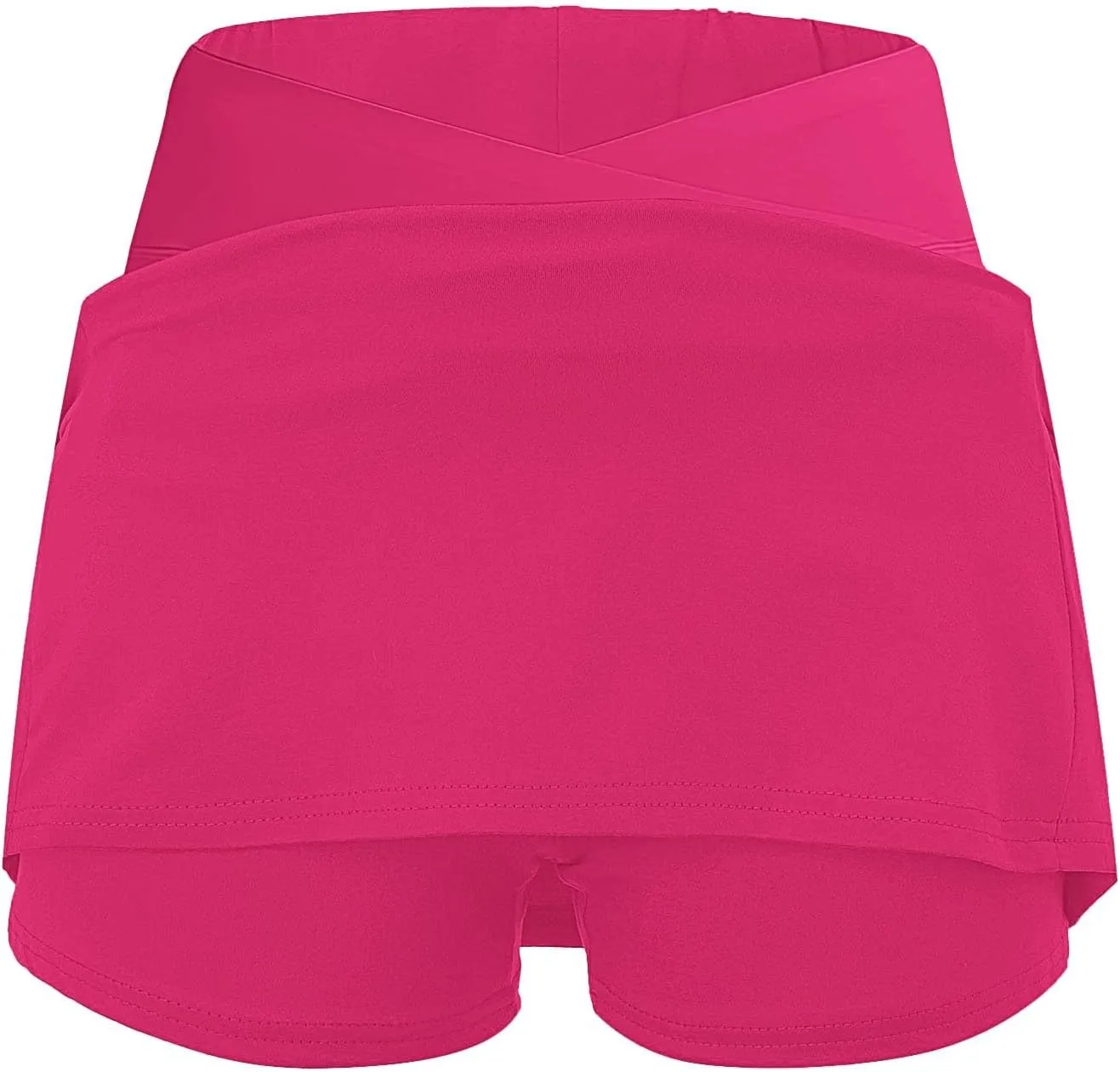 Skorts for Woman Crossover High Waisted Tennis Skirts with Shorts Tummy Control Athletic Workout Skirt with Pocket