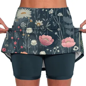 Skorts for Woman Fashion High Waist Floral Print Skirts Inner Shorts Summer Sports Running Skirt 2025 Gym Yoga Outfit